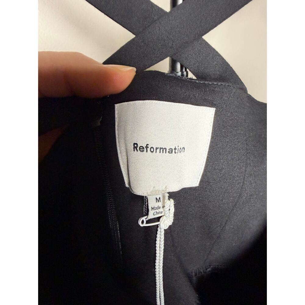Reformation Audrey Knit Mini Dress Black Size Medium NWT - Picture 8 of 8